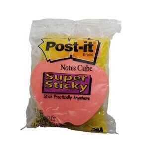Post-it Super Sticky Notes Cube Apple Shape Multicolor Vintage Office Supplies